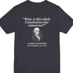 Madison Constitution Deadline Back Print Premium Tee - Heather Navy back