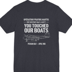 Operation Praying Mantis Back Print Premium Tee - Heather Navy back
