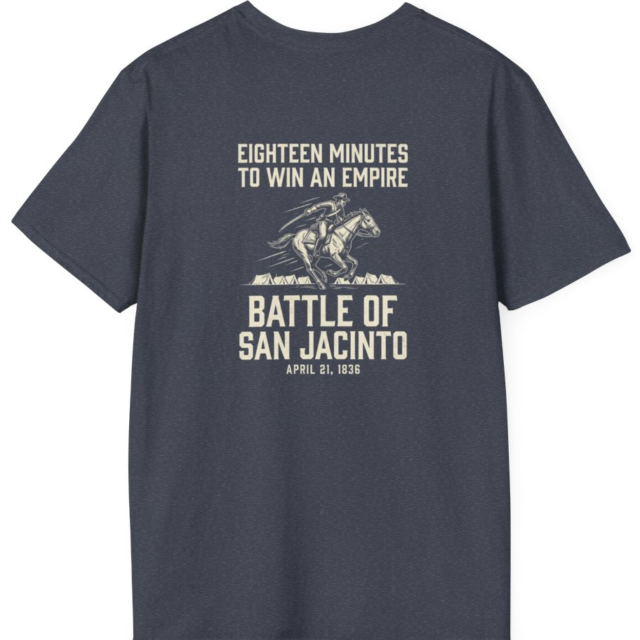 San Jacinto Eighteen Minutes Back Print T-Shirt - Heather Navy back