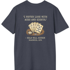 Dead Mans Hand Poker Back Print T-Shirt - Heather Navy back