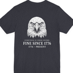 Stressed Eagle Fine Since Back Print Premium Tee - Heather Navy back