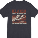 Black Blizzard Dust Tour Back Print Premium Tee - Heather Navy back