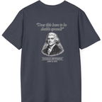 Thomas Jefferson Procrastination Double Spaced Back Print T-Shirt - Heather Navy back