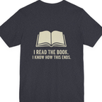 I Read The Book Back Print Premium Tee - Heather Navy back