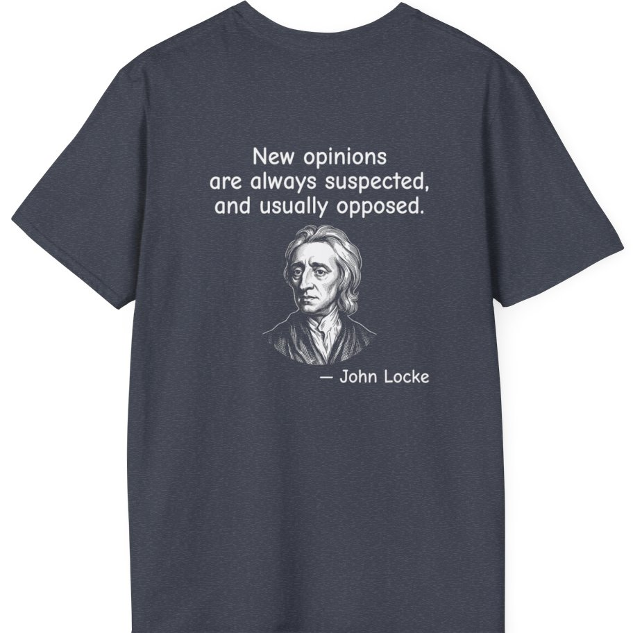 Locke New Opinions Back Print T-Shirt - Heather Navy back