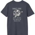 Don'T Fire Until You See Back Print T-Shirt - Heather Navy back