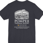 Pompeii Thermal Resort Back Print Premium Tee - Heather Navy back