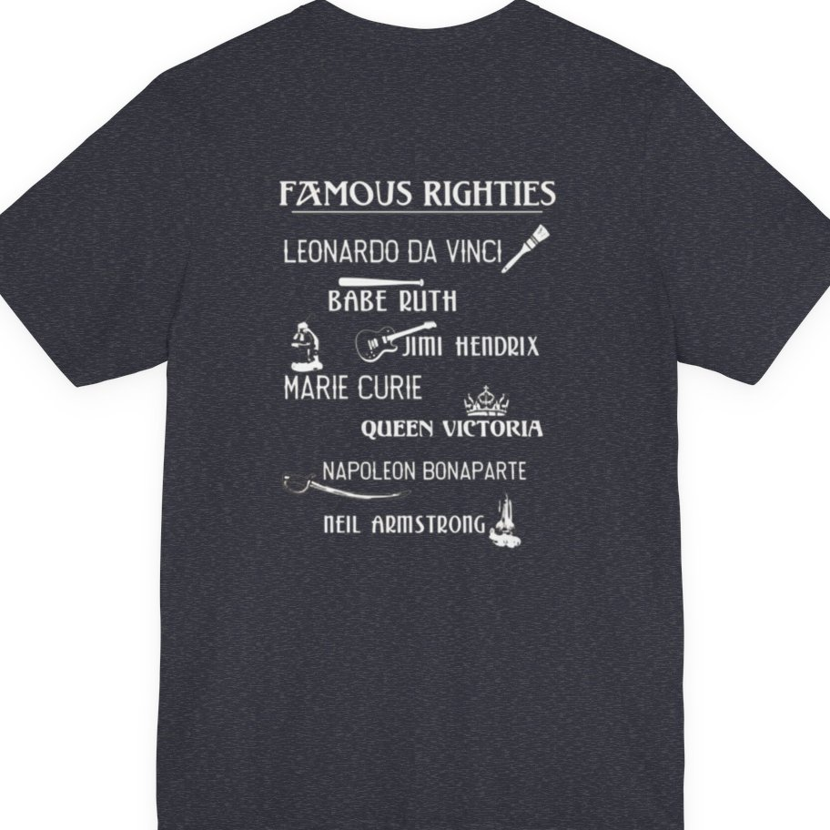 Famous Righties Back Print Premium Tee - Heather Navy back