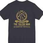 The Toledo War Michigan Volunteer Back Print Premium Tee - Heather Navy back