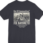 Out of Ammunition Fix Bayonets Back Print Premium Tee - Heather Navy back