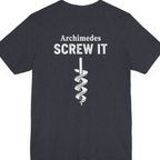 Archimedes Screw It Back Print Premium Tee - Heather Navy back
