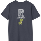 History Repeats Itself Back Print T-Shirt - Heather Navy back