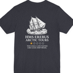 Hms Erebus Arctic Tours Back Print Premium Tee - Heather Navy back