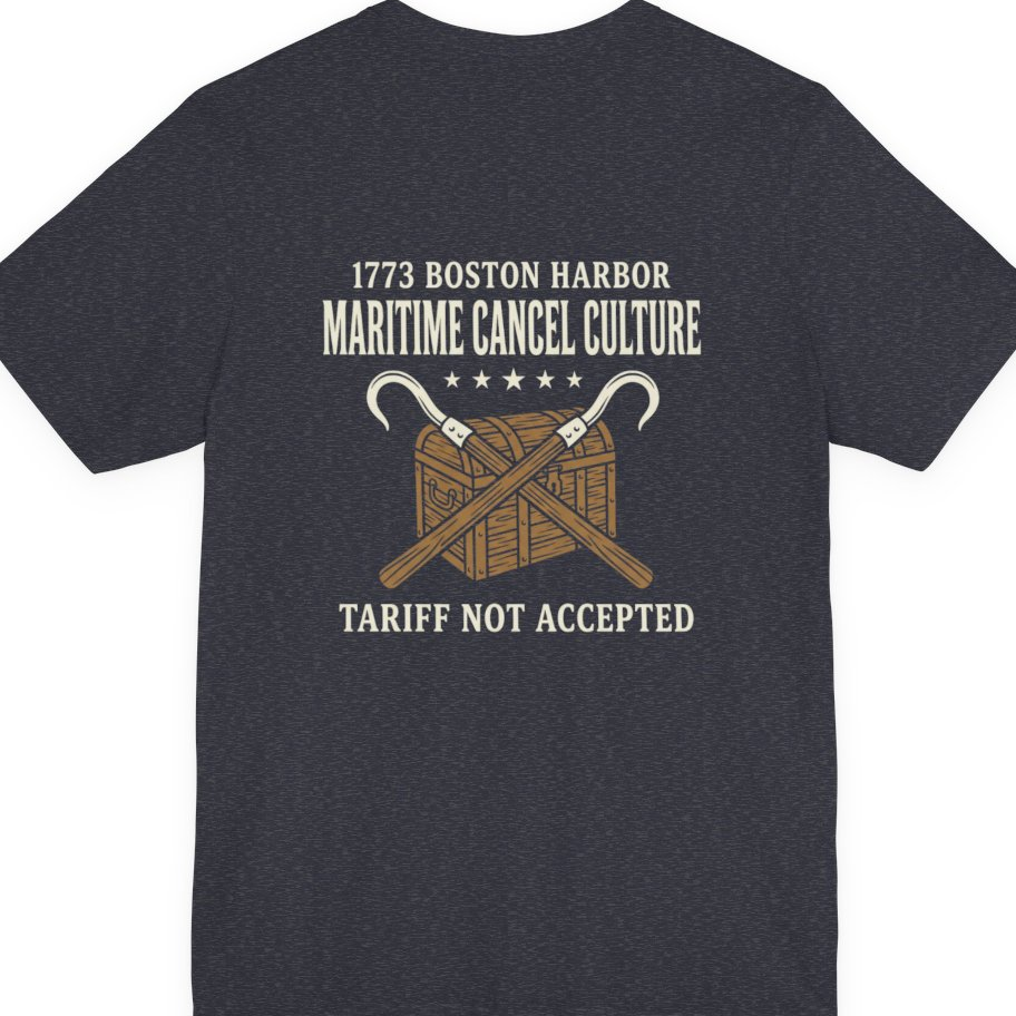Maritime Cancel Culture Back Print Premium Tee - Heather Navy back