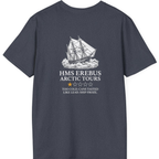 Hms Erebus Arctic Tours Back Print T-Shirt - Heather Navy back