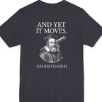 Galileo And Yet It Moves Back Print Premium Tee - Heather Navy back