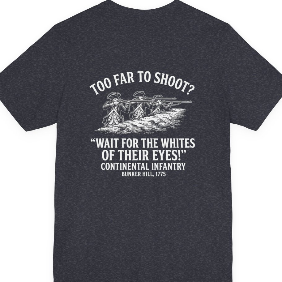 Whites of Their Eyes Bunker Back Print Premium Tee - Heather Navy back