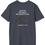 Boston The Great Molasses Flood Back Print T-Shirt - Heather Navy back