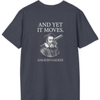 Galileo And Yet It Moves Back Print T-Shirt - Heather Navy back