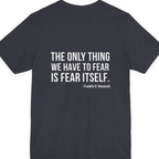 The Only Thing We Have Back Print Premium Tee - Heather Navy back