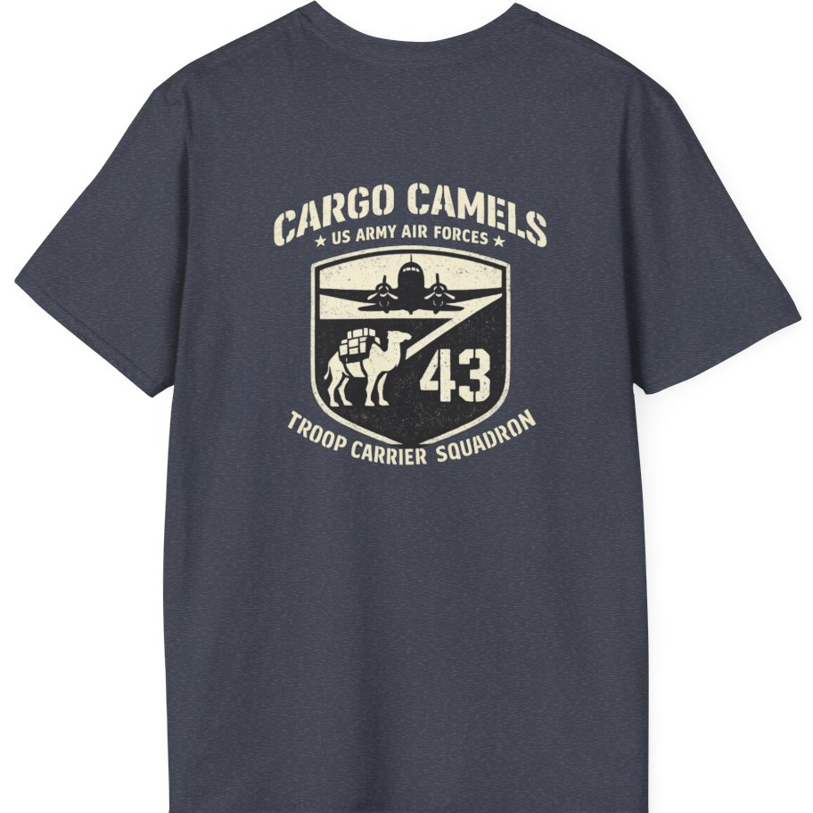 Cargo Camels WWII Usaaf Troop Back Print T-Shirt - Heather Navy back