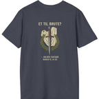 Et Tu Brute Julius Caesar Back Print T-Shirt - Heather Navy back