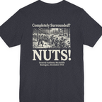 Bastogne Nuts Defiance Back Print Premium Tee - Heather Navy back