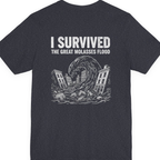 Great Molasses Flood Back Print Premium Tee - Heather Navy back