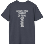 Ancient Rome Was Built On Back Print T-Shirt - Heather Navy back