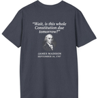 Madison Constitution Deadline Back Print T-Shirt - Heather Navy back
