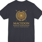 Macedonian Empire Crest Back Print Premium Tee - Heather Navy back