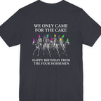 Four Horsemen Birthday Party Back Print Premium Tee - Heather Navy back