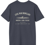 Civil War River Ironclads Back Print T-Shirt - Heather Navy back