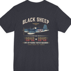 Black Sheep Squadron Crest Back Print Premium Tee - Heather Navy back