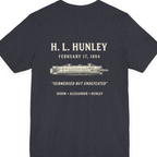 Css Hunley Submarine Memorial Back Print Premium Tee - Heather Navy back
