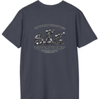 Continental Militia Two Fires Cowpens Back Print T-Shirt - Heather Navy back