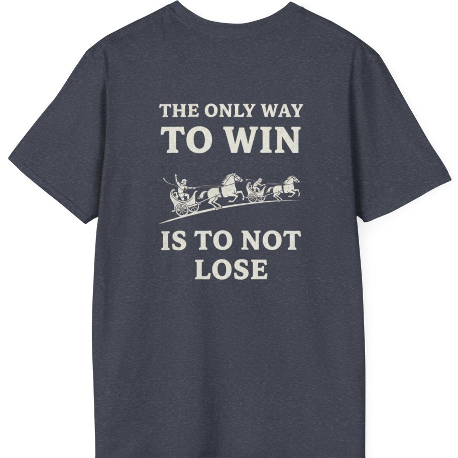 The Only Way To Win Back Print T-Shirt - Heather Navy back