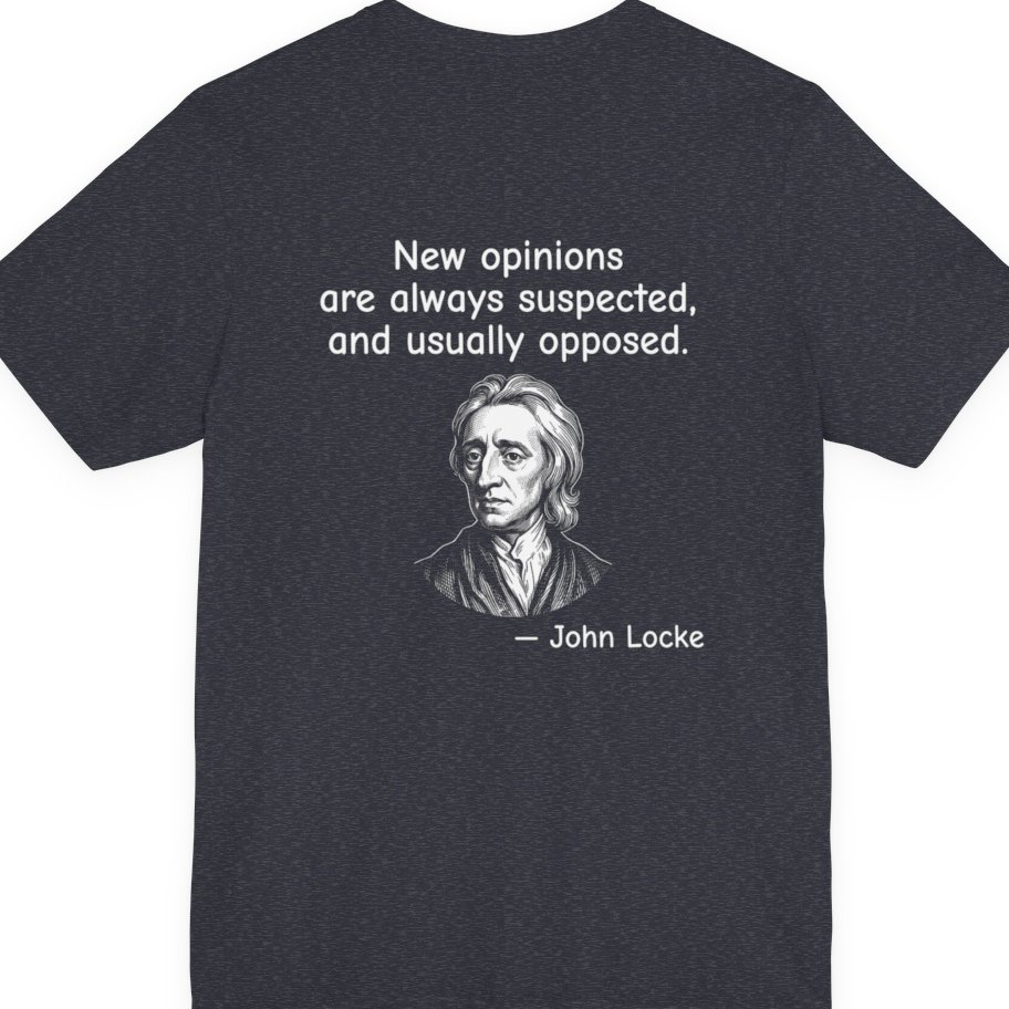 Locke New Opinions Back Print Premium Tee - Heather Navy back