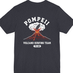 Pompeii Volcano Surfing Team Back Print Premium Tee - Heather Navy back