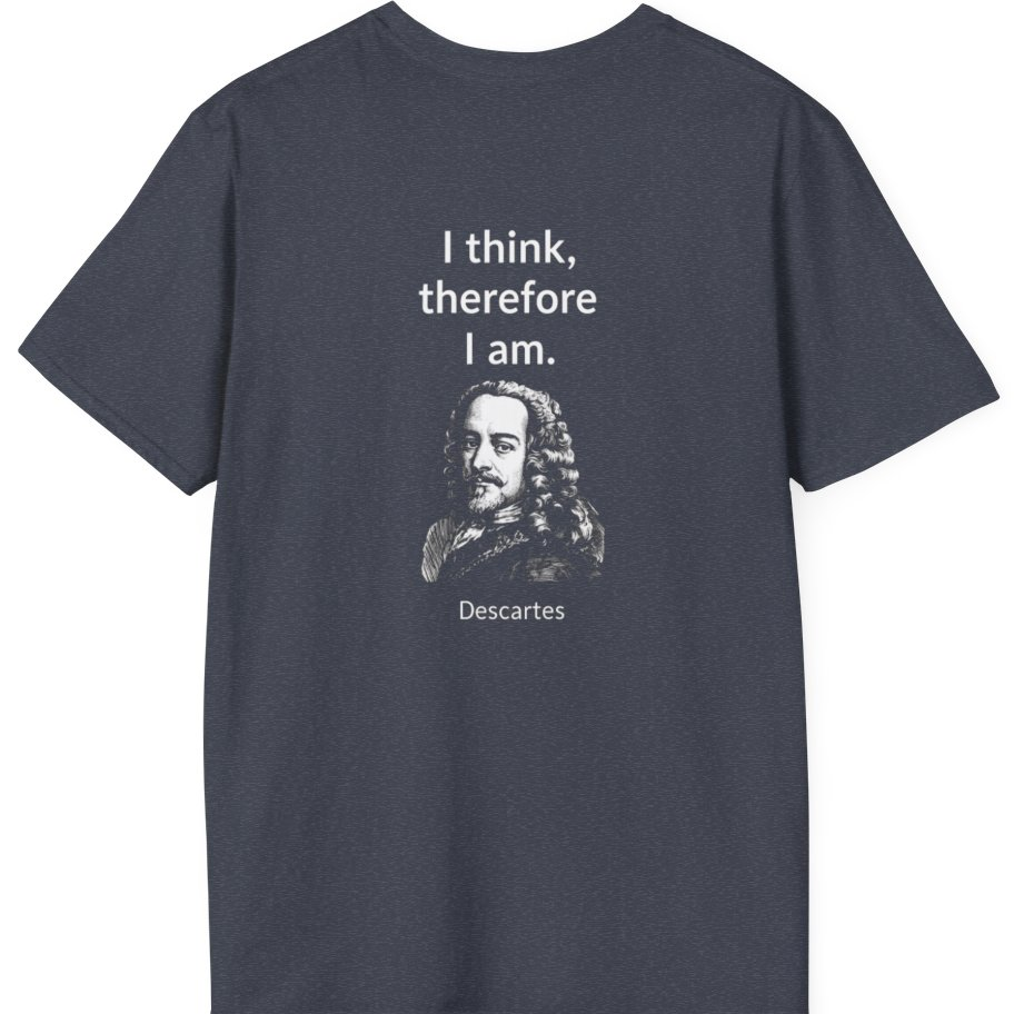 Cogito Ergo Sum Back Print T-Shirt - Heather Navy back