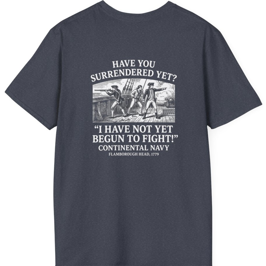 Not Yet Begun To Fight Back Print T-Shirt - Heather Navy back