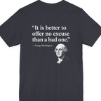 George Washington No Excuse Back Print Premium Tee - Heather Navy back