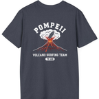 Pompeii Volcano Surfing Team Back Print T-Shirt - Heather Navy back