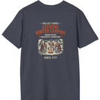 Valley Forge Winter Camping Back Print T-Shirt - Heather Navy back