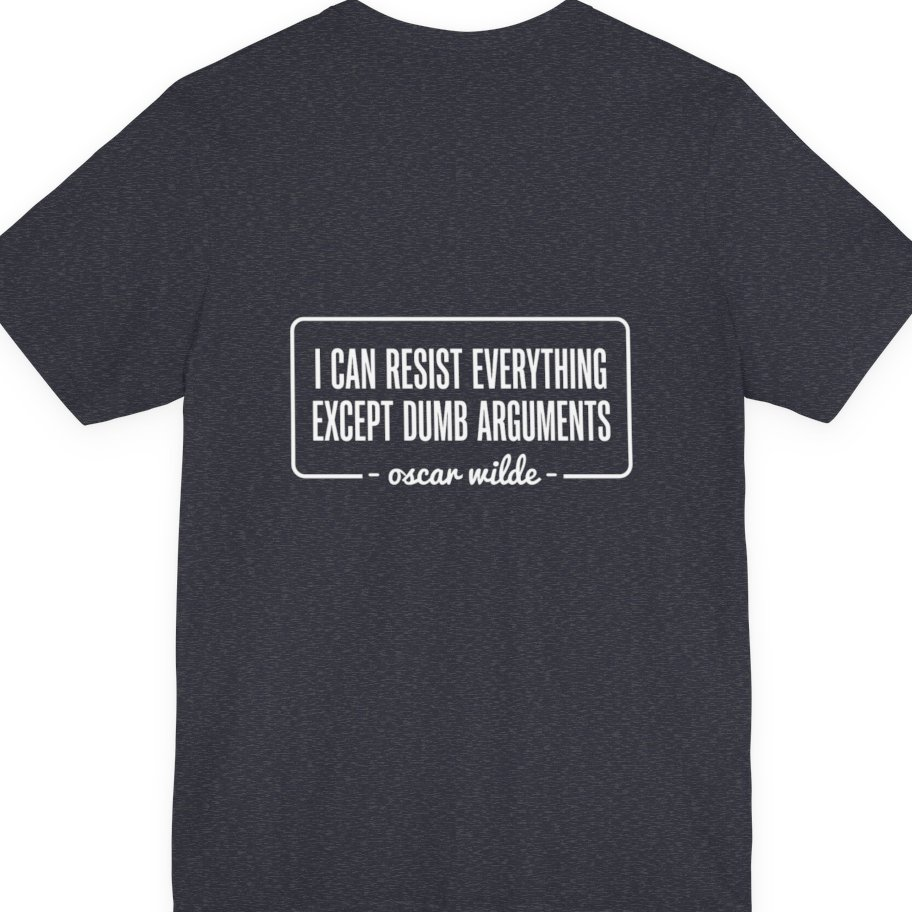Oscar Wilde Quote Back Print Premium Tee - Heather Navy back