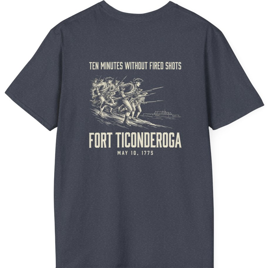 Fort Ticonderoga Ten Minutes Back Print T-Shirt - Heather Navy back