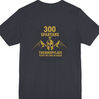 Spartans Thermopylae Back Print Premium Tee - Heather Navy back