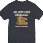 Boston Molasses Flood Tour Back Print Premium Tee - Heather Navy back