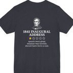 Inaugural Address Review Back Print Premium Tee - Heather Navy back