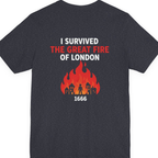 I Survived The Great Fire Back Print Premium Tee - Heather Navy back